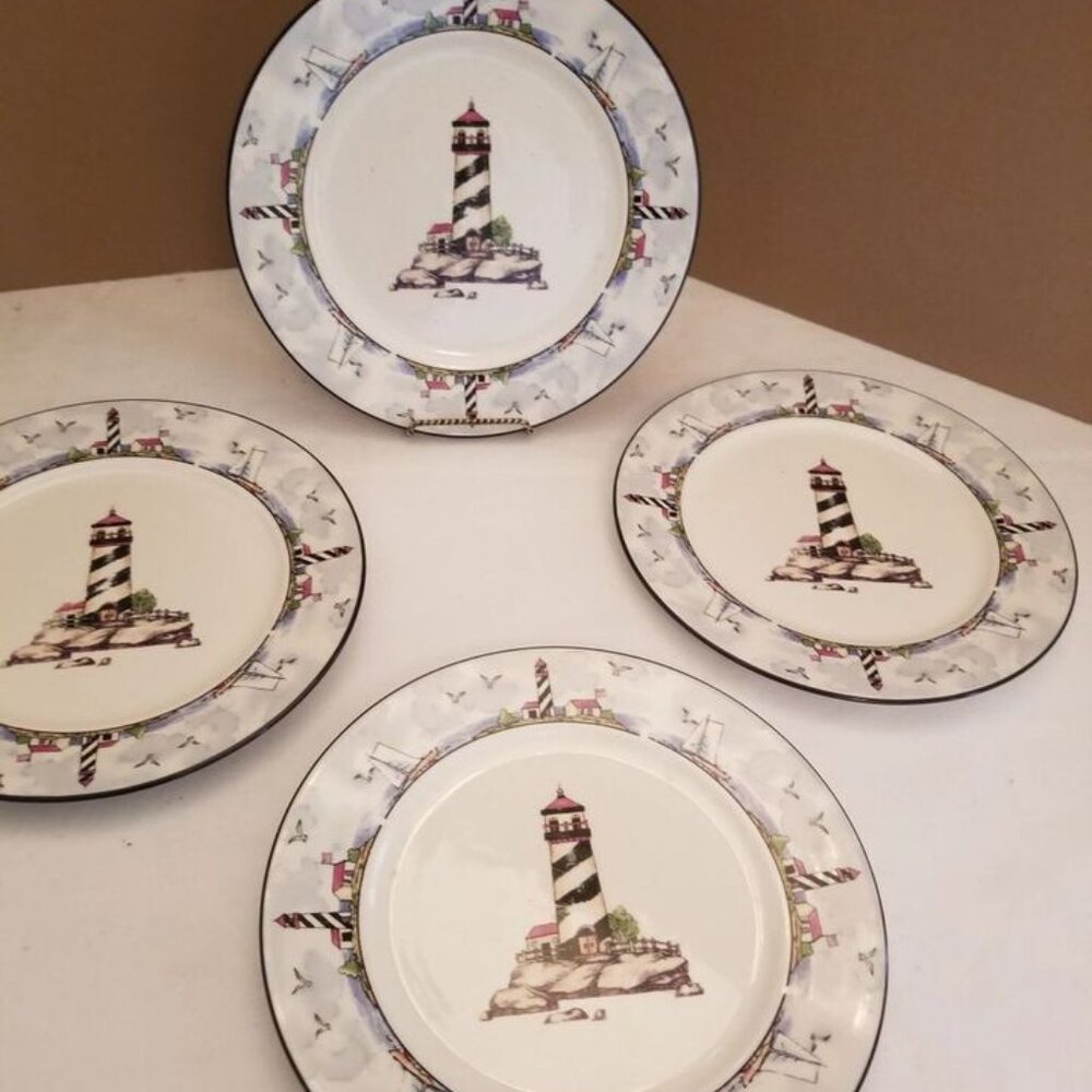Totally Today - Lighthouse Themed Dinner Plates (4)